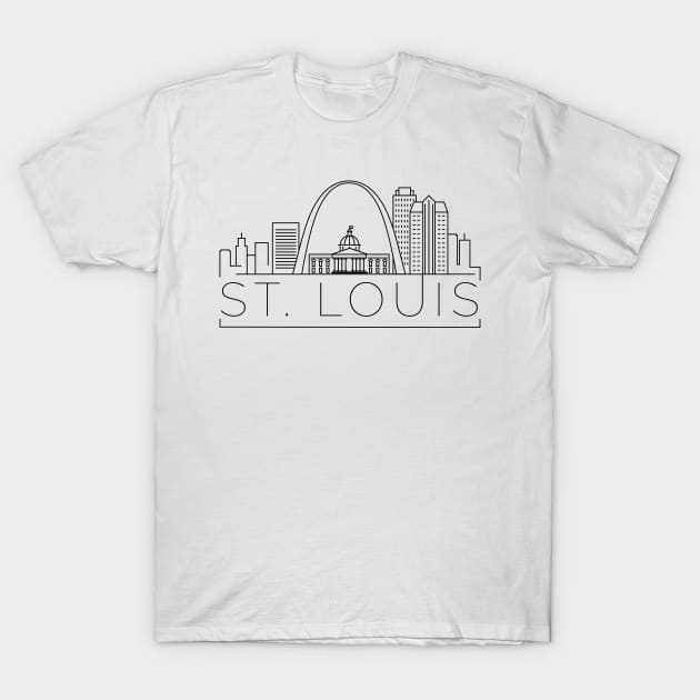 St. Louis Minimal Skyline T-Shirt by kursatunsal